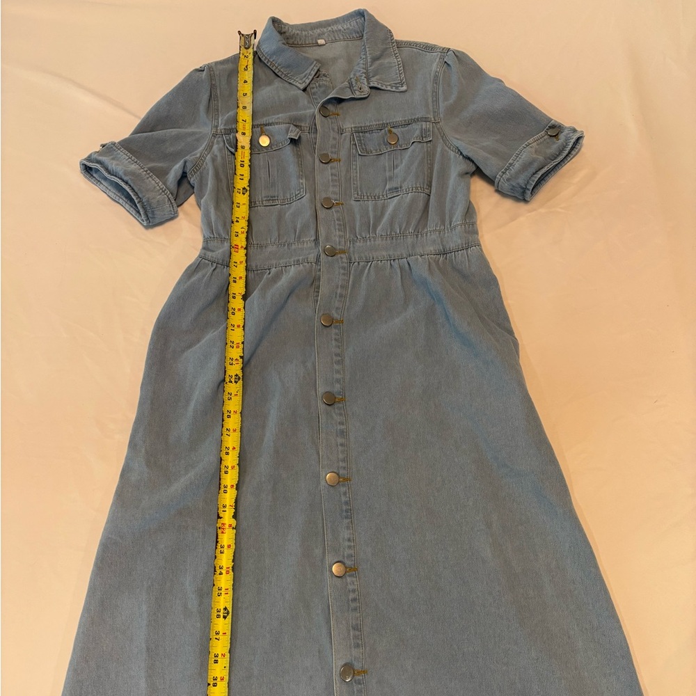 Denim Button-Down Maxi Dress